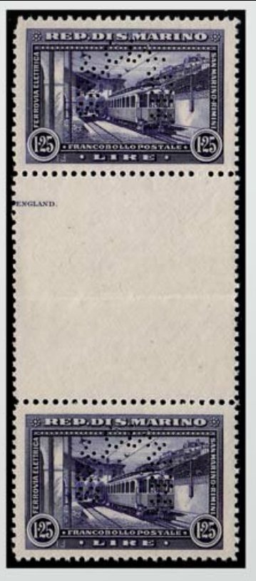 San Marino Bradbury Wilkinson Specimen stamp 1932 Rimini Railway